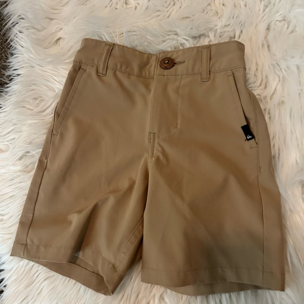 Quiksilver Amphibian Kids 3T Tan Flat Front Walk Shorts